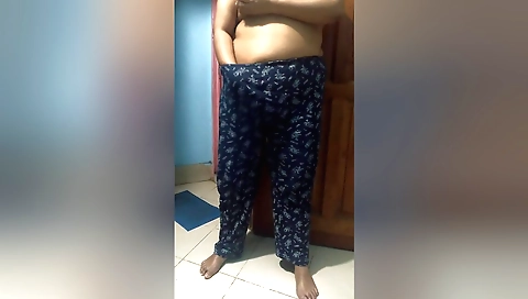 Curly Indian babe masturbates and shows off her boobs