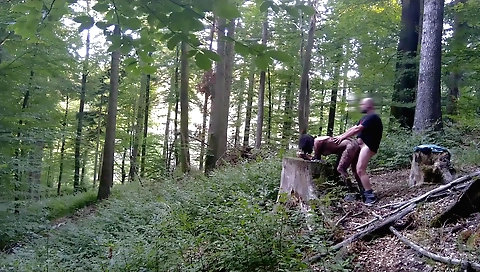 Outdoor amateur brunette shows her huge tits and ass
