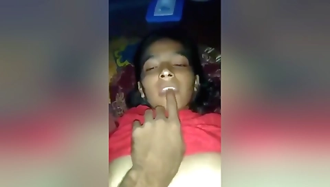 Indian wife has her husband's boner in her hairy pussy