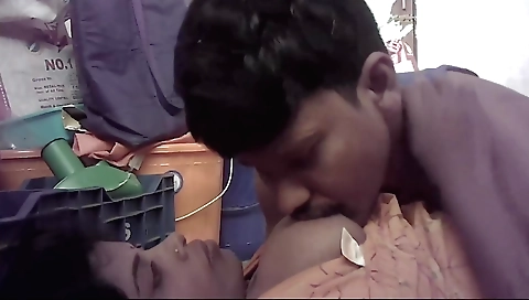 Indian wife kissing a webcam video camera on her body