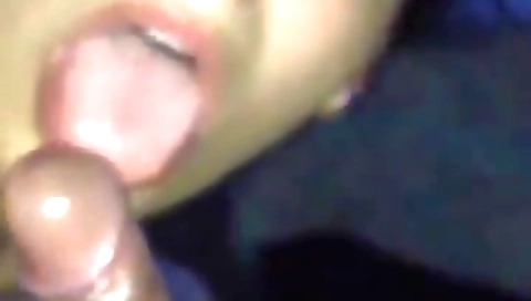 Busty brunette teen sucks and licks the cock of a handsome guy