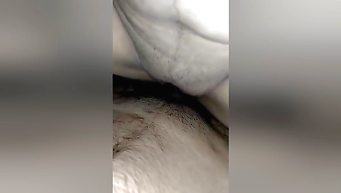 Indian beauty in black bikini making a homemade video