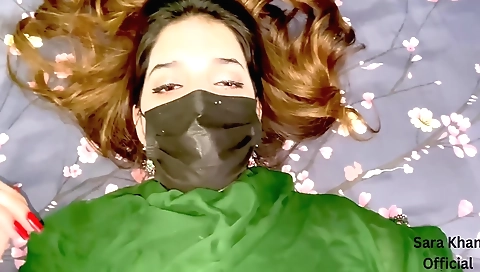 My indian girlfriend sucks my hard dick on the bed