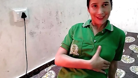 Solo indian girl in desi clothes walks in the rain