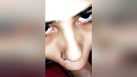Indian amateur sex video with a brunette in front of a camera