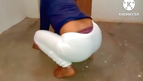 Bhabhi naked with white dress in the bed covers her legs