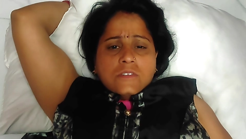 Indian chick doing a POV with a dick in her hairy pussy