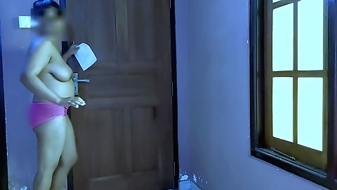 A brunette with a big tits is making out with her boyfriend