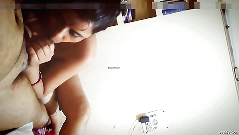 Webcam girl with a sexy face is filmed getting fucked