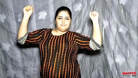 Indian girl with a sexy body is dancing in a solo video