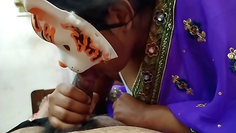Indian porn video with a handjob and a hard cock in mouth