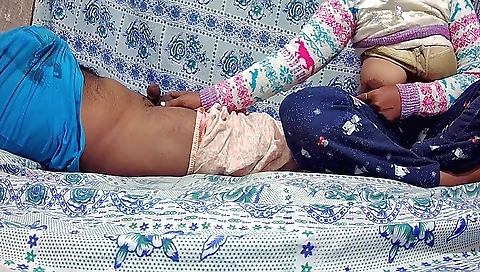 Indian brunette gets a handjob and fucked on the bed