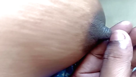 Indian wife finger her nipples in a tight position