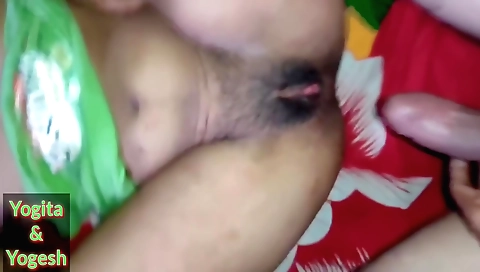 Stepdaughter-in-law has a hairy pussy sex with her husband