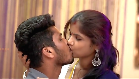 Indian slut in a sexy white dress is blowing a partner