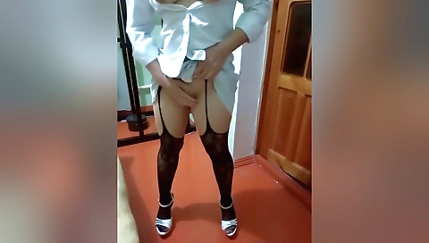 Indian babe in stockings is being fucked in her ass 100%