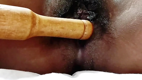 Indian hairy babe has hairy pussy and cum on her face