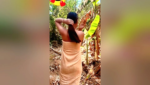 Indian solo video with a girl taking pictures outdoors