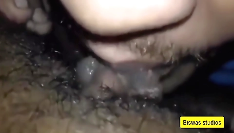 Indian hairy teen is sucking on her hairy pussy and teased
