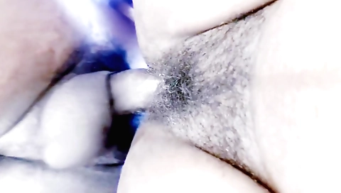 Indian whore gets wet and gets fucked in her hairy pussy