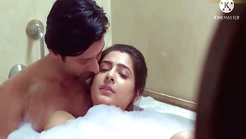 Brunette indian beauty 18+ enjoys a great time at home