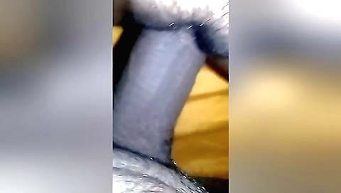 Hairy indian whore with a shaved pussy sucks and fondles a dildo