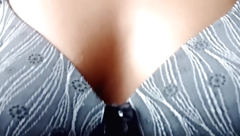 Lovely woman dressed in nice green and lingerie in amateur video