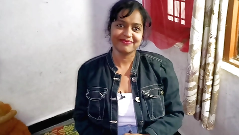 A brunette chick in a black shirt and red skirt goes to interview