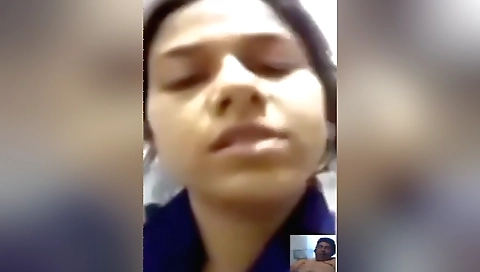 Indian brunette shows her big tits in solo video call