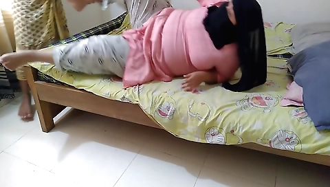 Busty teacher and her student have sex in amateur clip