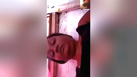 Hairy busty brunette gives video call with hairy pussy