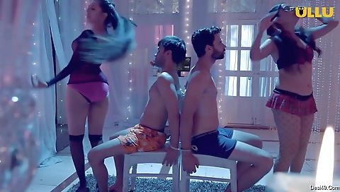 Sexy brunette with a sexy ass fucked in a group sex fetish
