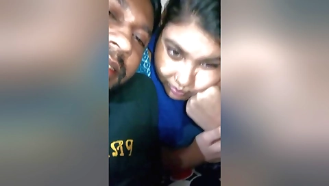 Indian brunette with perfect body riding her husband