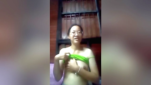 Stunning amateur indian brunette naked in her bedroom