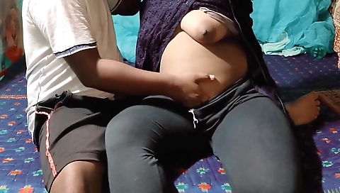 Indian woman fucks her husband in car in the office