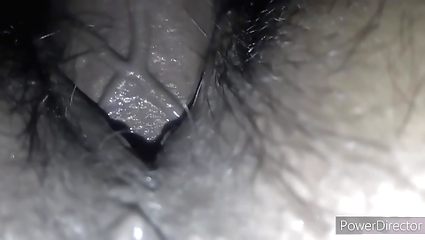 Indian step fantasy babe with hairy pussy takes a long creampie