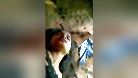 Indian girl with a hairy pussy gets fucked outdoors