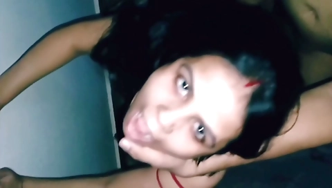 Indian brunette fucks on the couch with her hairy bush