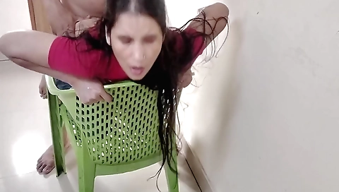 Indian teen with small tits and a nice ass gets creampie
