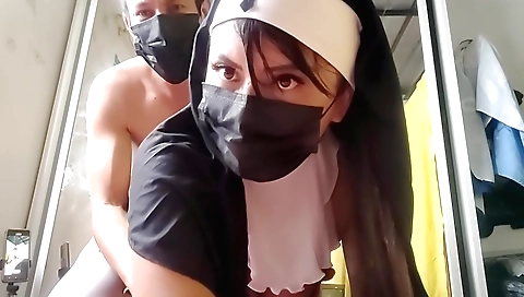 Indian big tittied teen enjoys sex with the priest